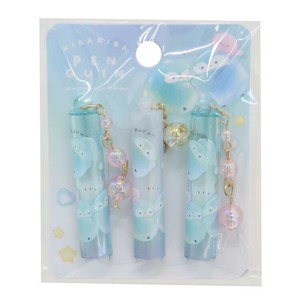 【文房具】キラキラぷにちゃんず チャーム付き鉛筆キャップ 3本セット ぎゅっ