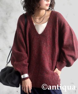 Antiqua Sweater/Knitwear Knitted Long Sleeves V-Neck Tops Ladies' Autumn/Winter