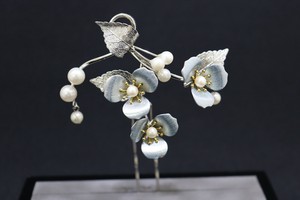 髪飾り 花月かんざし 三つ花　ブルー (1171-1074-020)