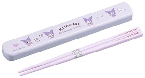 【クロミ】引フタ箸箱セット 19.5cm ケース付 抗菌　サンリオ<日本製>