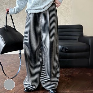 Full-Length Pant Stripe Pleated Wide Pants [2024 A/W]