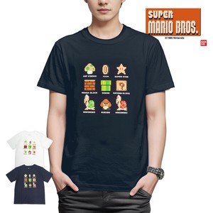 スーパーマリオ ブラザーズ Tシャツ メンズ マリオ ドット 集合 2024年モデル