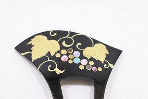 髪飾り バチ型 かんざし 蒔絵 葡萄  (1171-1241-010)