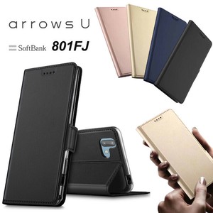 arrows U 801FJ arrows J 901FJ スマホケース SoftBank シンプル 手帳型 レザーケース