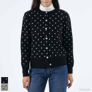 Sweater/Knitwear Knitted Cardigan Sweater Polka Dot