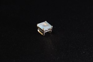 【 帯留め 】天然石 アクアカルセドニー (1173-1002-070)