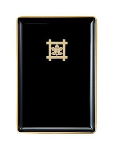 名刺盆 小 黒(フチ金) 井桁橘 3901850200921
