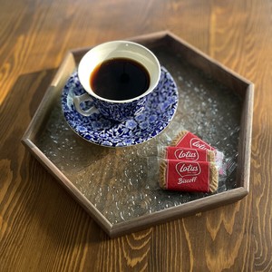木製ガラストレー 六角形