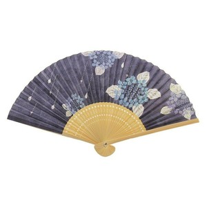 両面貼り 和柄扇子 65型35間 紫陽花雫 (あじさいしずく) AW213