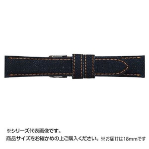 Emitta(エミッタ) 時計バンド 岡山デニム 18mm オレンジステッチ (美錠:銀) ED-IO18