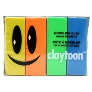 MODELING CLAY(モデリングクレイ)　claytoon(クレイトーン)　カラー油粘土　4色組(ミュータント)　1Pound