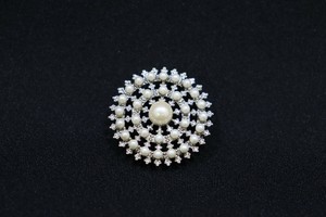 【 帯留め 】 パール サークル シルバー (1173-1302-020)