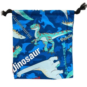 Pouch Navy Dinosaur Drawstring Bag Small Case