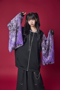 Hoodie "Harajuku Style" Furisode Kimono Sleeves Full Zip Hoodie