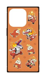 ポケットモンスター iPhone15Pro対応スクエアガラスケース レッド POKE-895B