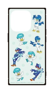 ポケットモンスター iPhone15Pro対応スクエアガラスケース ブルー POKE-895C