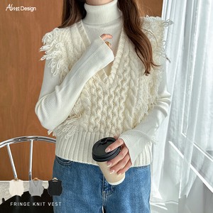 背心外套/马甲 V领 流苏