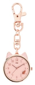 【2024新作】【ねこモチーフ】キーチェーンウォッチ　ケディ　ピンク　MKK2305P-2