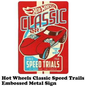 エンボス メタルサイン Hot Wheels Classic Speed Trials 【ホットウィール 看板】