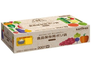 【★在庫処分★】日本サニパック　KS20  スマートキッチン保存袋　箱入りHDPE透明M 200枚0.010