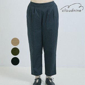 ツイルストレッチ 9分丈タック入りテーパードパンツ