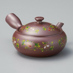 万古急須1.5平丸若草(まるっと網)(萬古焼)　日本製