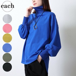 再入荷　前後アシメラウンド・綿タートルネック長袖T-シャツ　ロンT人気　each東京（180070）