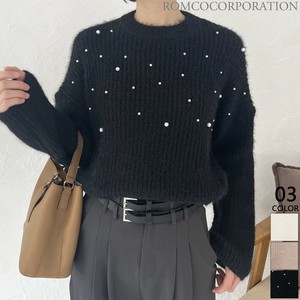 Sweater/Knitwear Pearl Mohair Knit Tops [2024 NEW]