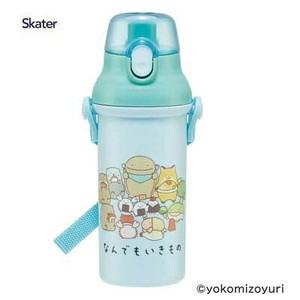 抗菌 食洗機対応 直飲みプラワンタッチボトル なんでもいきもの  よこみぞゆりスケーター PSB5SANAG