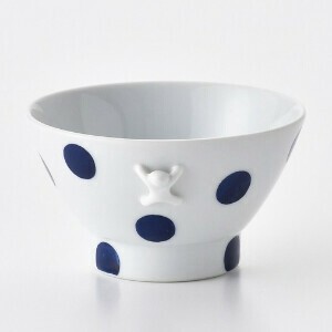 Hasami ware Rice Bowl Dot Inbound Figure Made in Japan