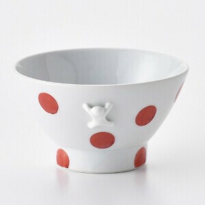 Hasami ware Rice Bowl Red Dot Inbound Made in Japan