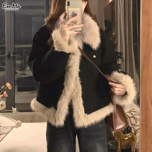 【2024AW】エコファーデザインコート ビックカラー カジュアル 秋 冬
