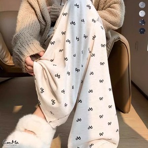 リボンモチーフリラックスワイドレッグパンツ フェミニン カジュアル 春 秋 【2024AW】 EH2521