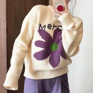 【特価】花柄ニットプルオーバー