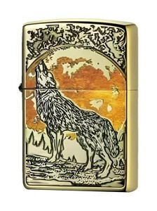 ZIPPO(ジッポー) ライター 真鍮メッキ いぶし仕上 ウルフ 2BI-WOLF