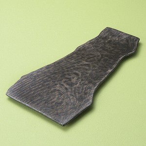 金結晶木目変型尺3皿　日本製　陶器　和食器