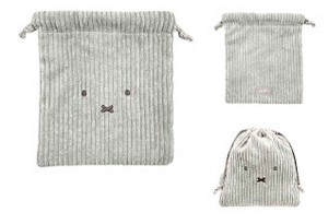 おかおコーデュロイシリーズ　巾着　ミッフィー/MIFFY