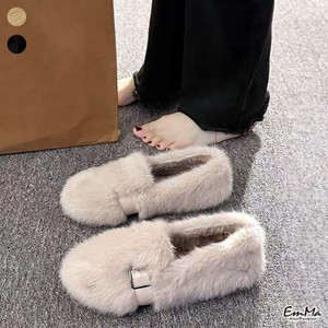 エコファーモカシン バックル 裏起毛 あたたかい 冬 【2024AW】 WU1316