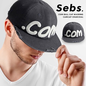 Sebs .COM BALL CAP WASHING CAMPCAP チャコール 帽子 キャップ 韓国 レディース メンズ