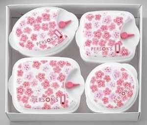 パーソンズフローラル　電子レンジ容器　4pcs FL-203