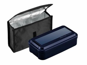 オーエスケー メタリックスタイル ランチボックス保冷ケース付 ネイビー BL-37DE