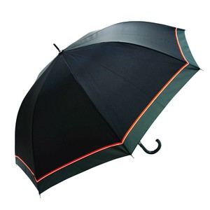 藤田屋 耐風紳士長傘 70cm カラーライン ブラック GB70-2422(SH)