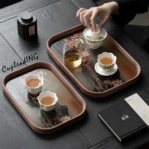 【定番商品】激安セール 家庭用 茶器収納トレイ 壺承 ドライ泡トレイ 中国の風 竹製トレイ ガラストレイ