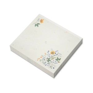 ブロックメモ　青と黄の小花