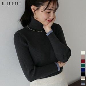 Sweater/Knitwear Turtle Neck Ribbed Knit