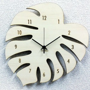 シルエットが可愛いハワイアン・アジアンテイストの掛け時計　Silhouette Clock（Monstera/モンステラ）