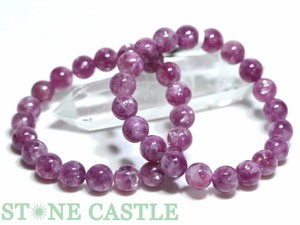 ☆高品質☆【ブレスレット】レッドパープルレピドライト (約10〜10.5mm) 【天然石 パワーストーン】