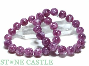 ☆高品質☆【ブレスレット】レッドパープルレピドライト (約12〜12.5mm) 【天然石 パワーストーン】