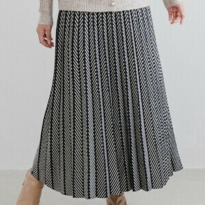 Skirt Knit Skirt Herringbone Pattern