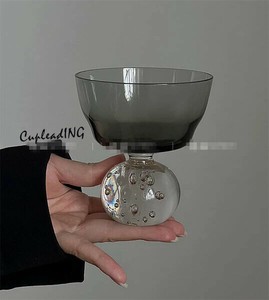 ≪予約商品≫INSスタイル グラス 個性 レトロ 大人気  バブルボールベース 手作り カクテルグラス